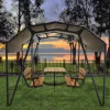 460 G 4 Person Picnic Swing on beautiful lawn at sunset